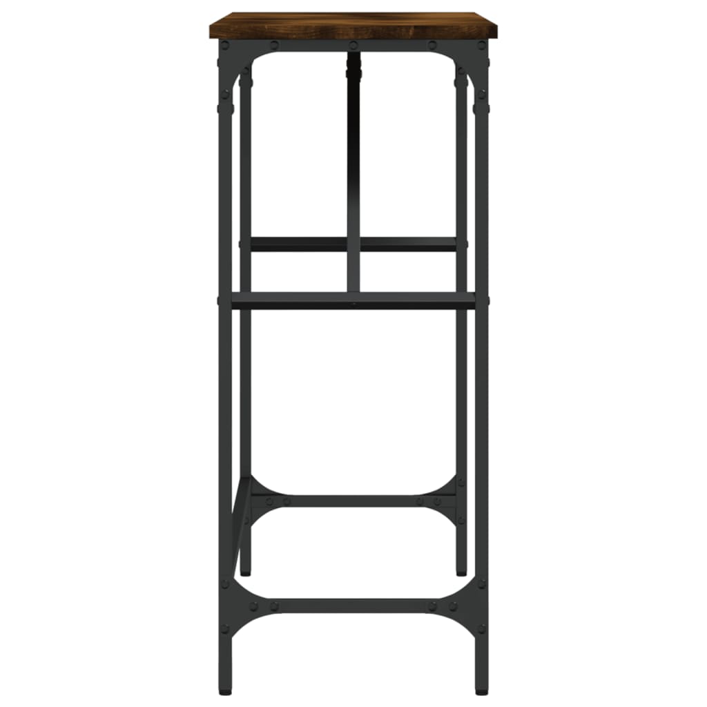 konsolbord 100x32x75 cm konstrueret træ røget egetræsfarve