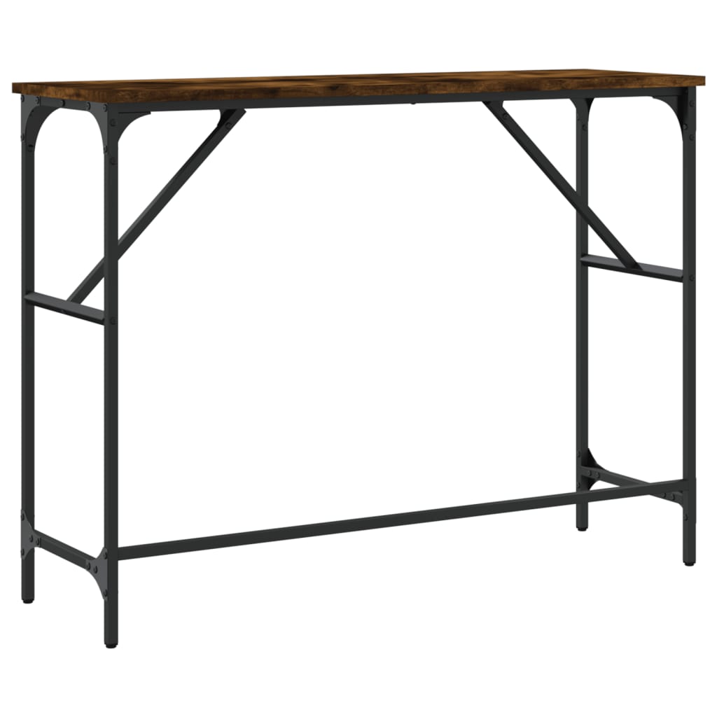 konsolbord 100x32x75 cm konstrueret træ røget egetræsfarve