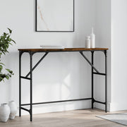 konsolbord 100x32x75 cm konstrueret træ røget egetræsfarve