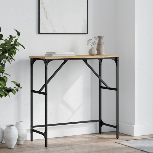 konsolbord 75x32x75 cm konstrueret træ sonoma-eg