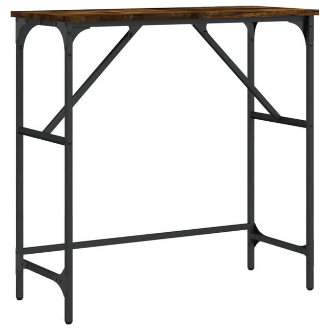 konsolbord 75x32x75 cm konstrueret træ røget egetræsfarve