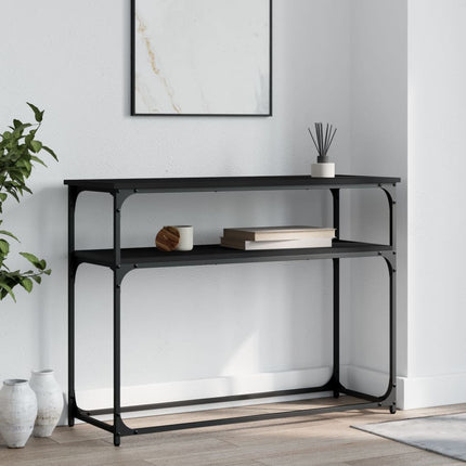 konsolbord 100x35,5x75 cm konstrueret træ sort
