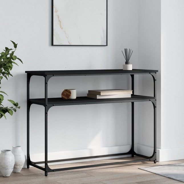 konsolbord 100x35,5x75 cm konstrueret træ sort