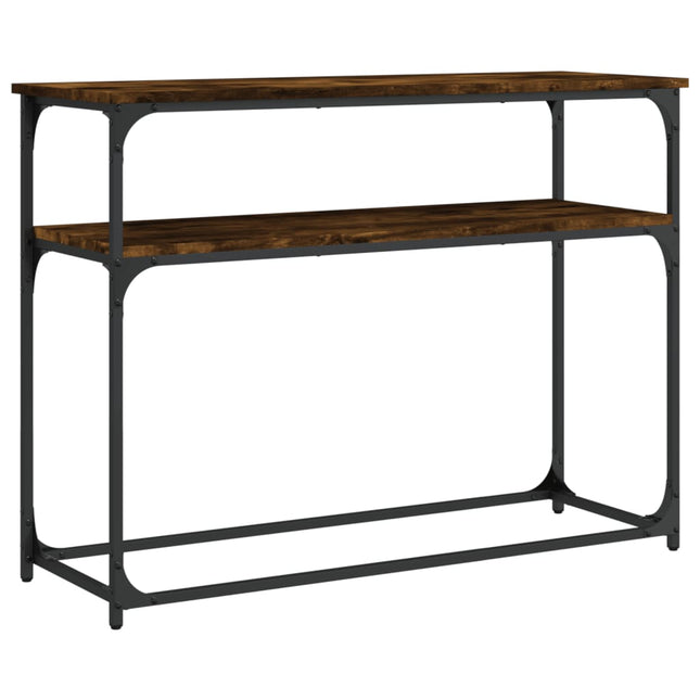 konsolbord 100x35,5x75 cm konstrueret træ røget egetræsfarve
