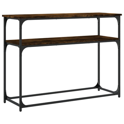 konsolbord 100x35,5x75 cm konstrueret træ røget egetræsfarve