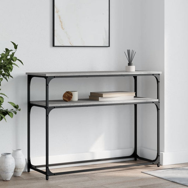 konsolbord 100x35,5x75 cm konstrueret træ grå sonoma-eg