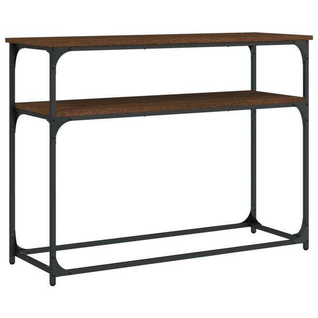 konsolbord 100x35,5x75 cm konstrueret træ brunt egetræ