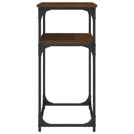 konsolbord 100x35,5x75 cm konstrueret træ brunt egetræ