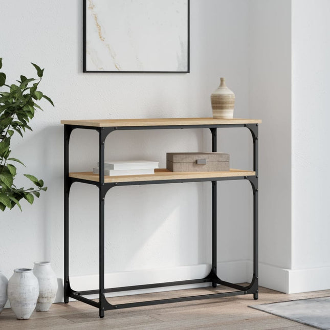 konsolbord 75x35,5x75 cm konstrueret træ sonoma-eg