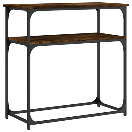 konsolbord 75x35,5x75 cm konstrueret træ røget egetræsfarve