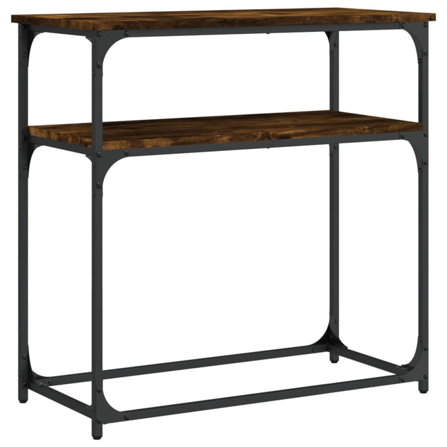 konsolbord 75x35,5x75 cm konstrueret træ røget egetræsfarve