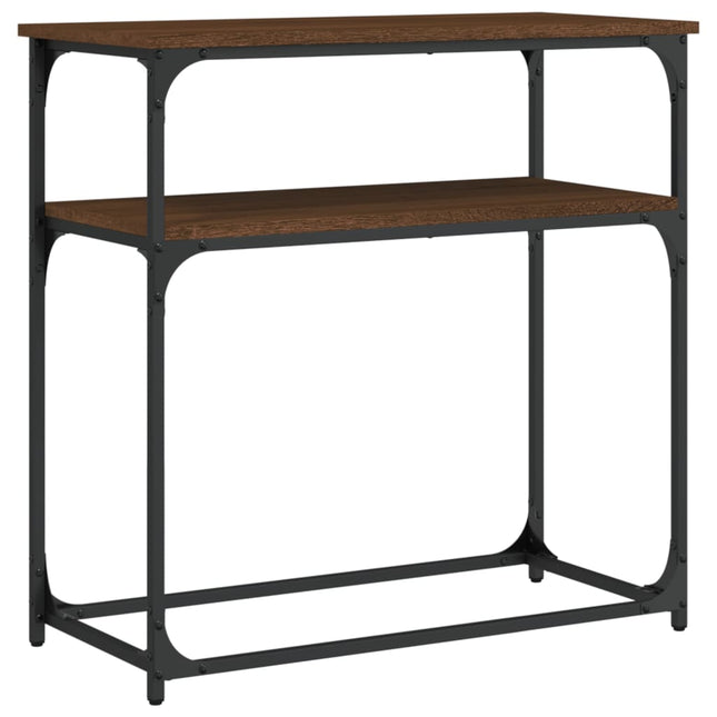 konsolbord 75x35,5x75 cm konstrueret træ brun egetræsfarve