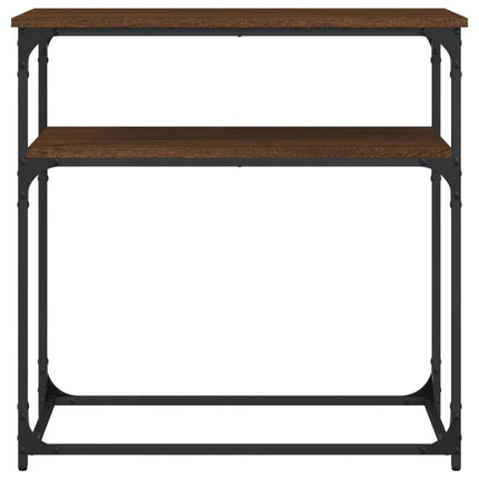konsolbord 75x35,5x75 cm konstrueret træ brun egetræsfarve