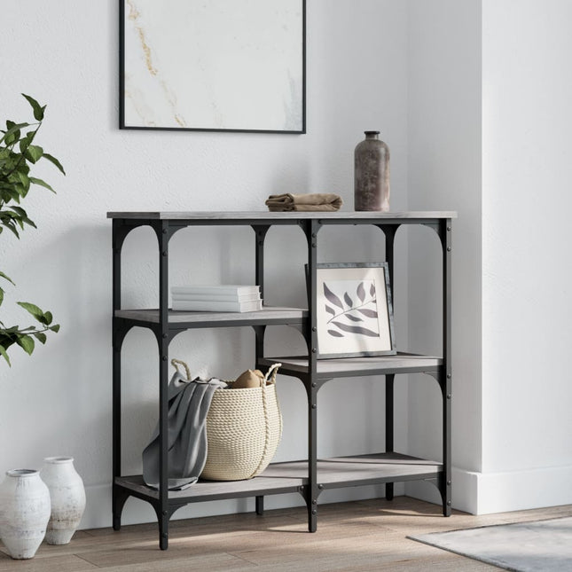 konsolbord 80x29x75 cm konstrueret træ grå sonoma-eg