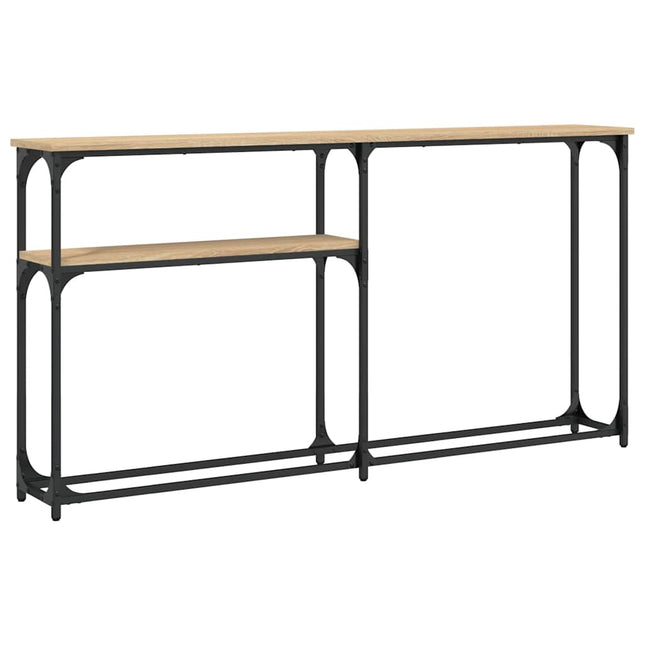 konsolbord 145x22,5x75 cm konstrueret træ sonoma-eg