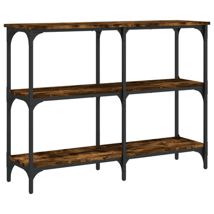 konsolbord 100x29x75 cm konstrueret træ røget egetræsfarve