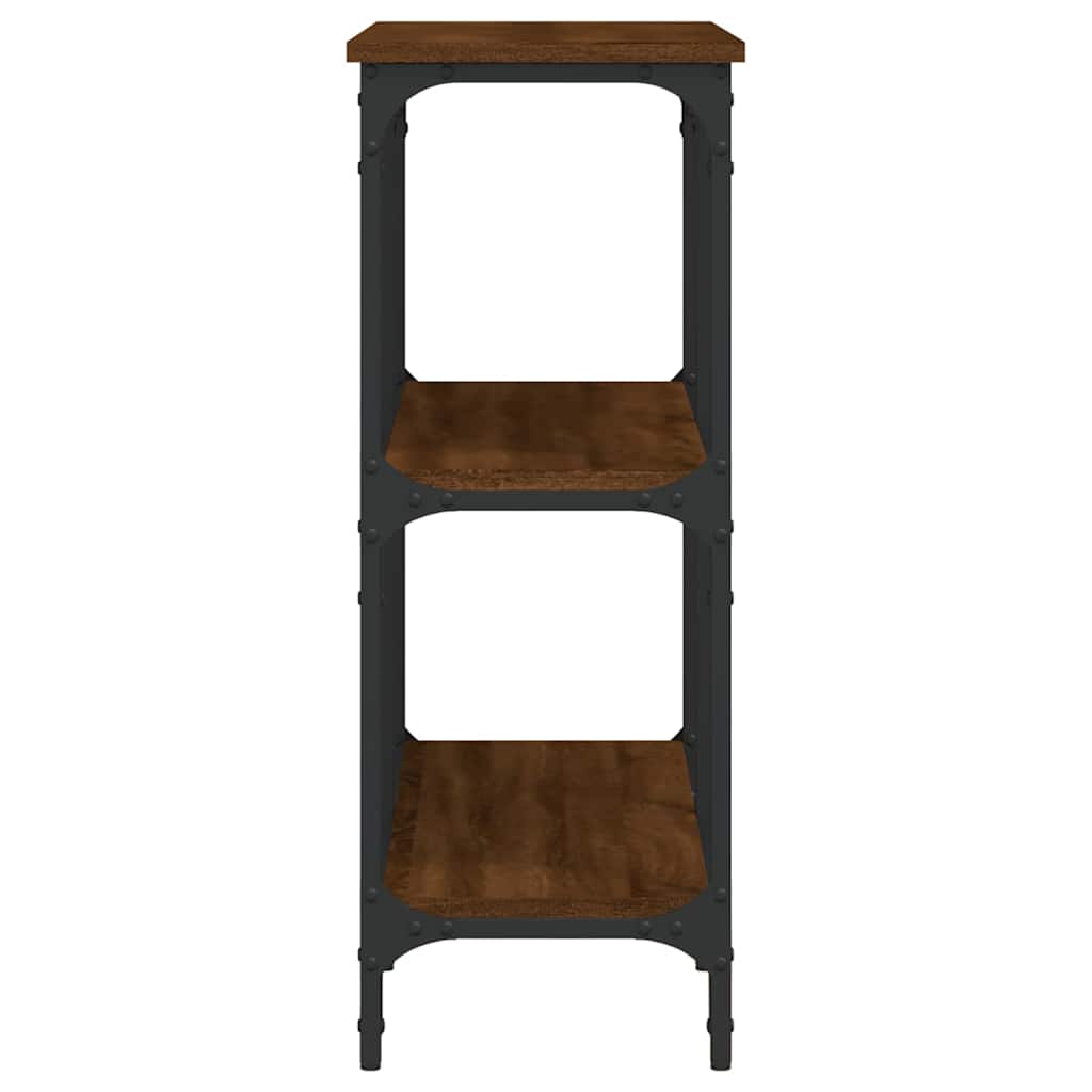 konsolbord 100x29x75 cm konstrueret træ brun egetræ