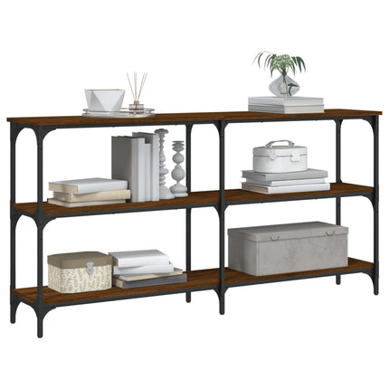 konsolbord 150x29x75 cm konstrueret træ brun egetræ