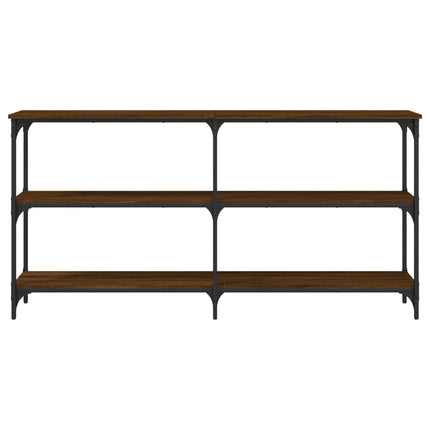 konsolbord 150x29x75 cm konstrueret træ brun egetræ
