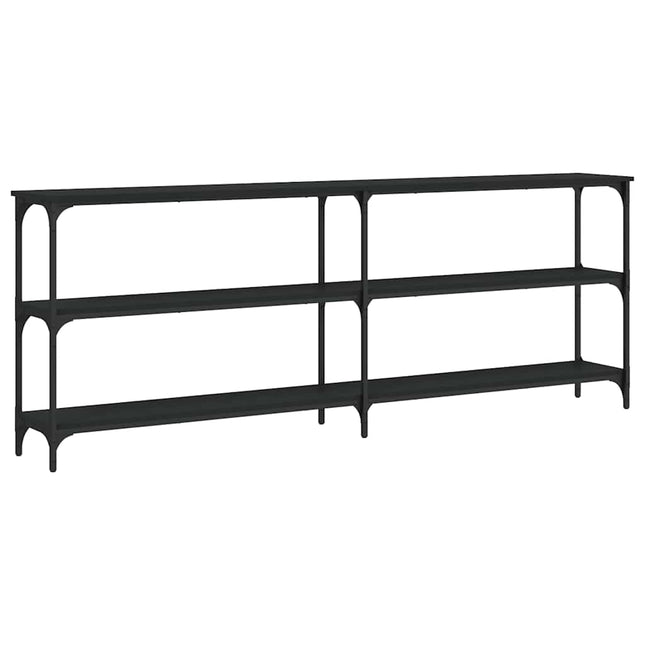 konsolbord 200x29x75 cm konstrueret træ sort
