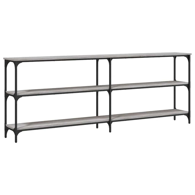 konsolbord 200x29x75 cm konstrueret træ grå sonoma-eg