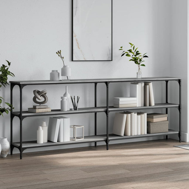 konsolbord 200x29x75 cm konstrueret træ grå sonoma-eg
