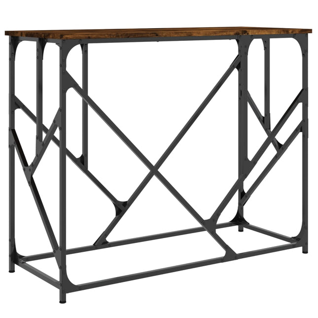 konsolbord 100x40x80 cm konstrueret træ røget egetræsfarve