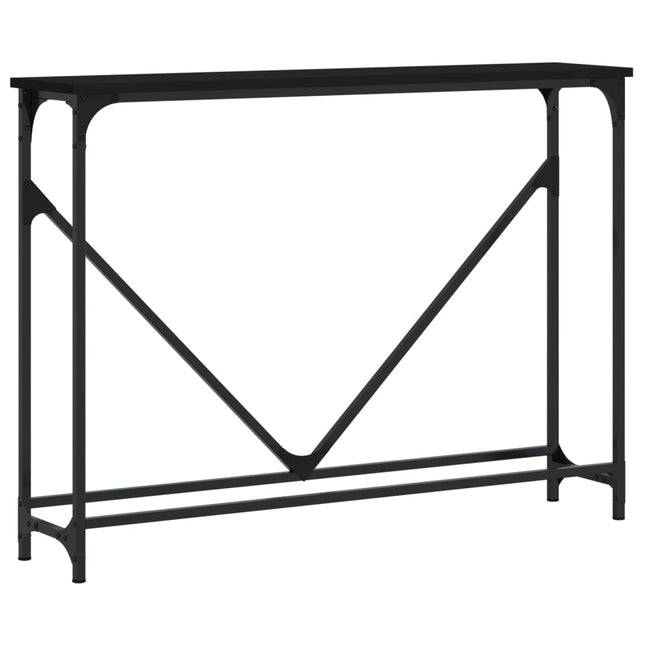 konsolbord 102x22,5x75 cm konstrueret træ sort