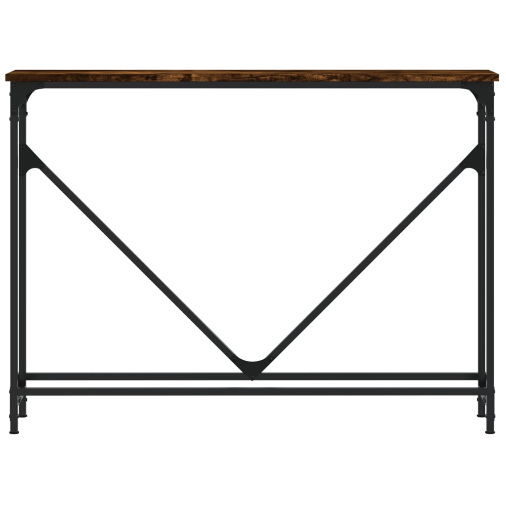 konsolbord 102x22,5x75 cm konstrueret træ røget egetræsfarve