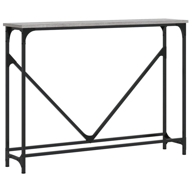 konsolbord 102x22,5x75 cm konstrueret træ grå sonoma-eg