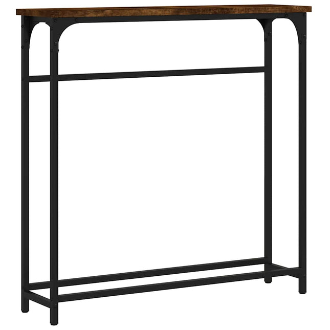 konsolbord 75x19,5x75 cm konstrueret træ røget egetræsfarve