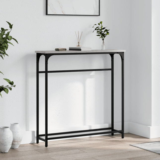 konsolbord 75x19,5x75 cm konstrueret træ grå sonoma-eg