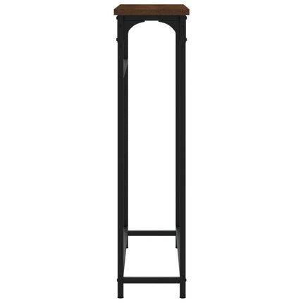 konsolbord 75x19,5x75 cm konstrueret træ brunt egetræ