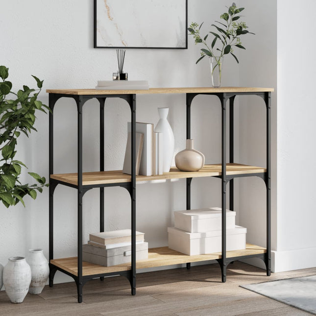 konsolbord 102x35x90 cm konstrueret træ sonoma-eg