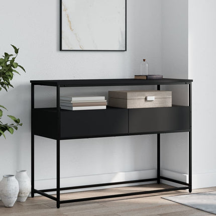 konsolbord 100x40x75 cm konstrueret træ sort