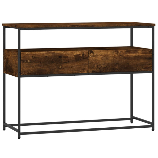 konsolbord 100x40x75 cm konstrueret træ røget egetræsfarve