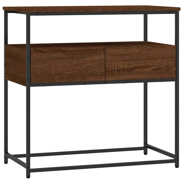konsolbord 75x40x75 cm konstrueret træ brun egetræsfarve