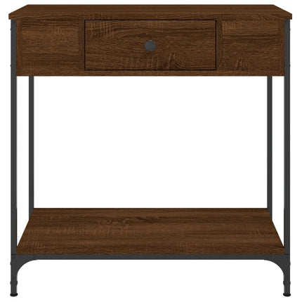 konsolbord 75x34,5x75 cm konstrueret træ brunt egetræ