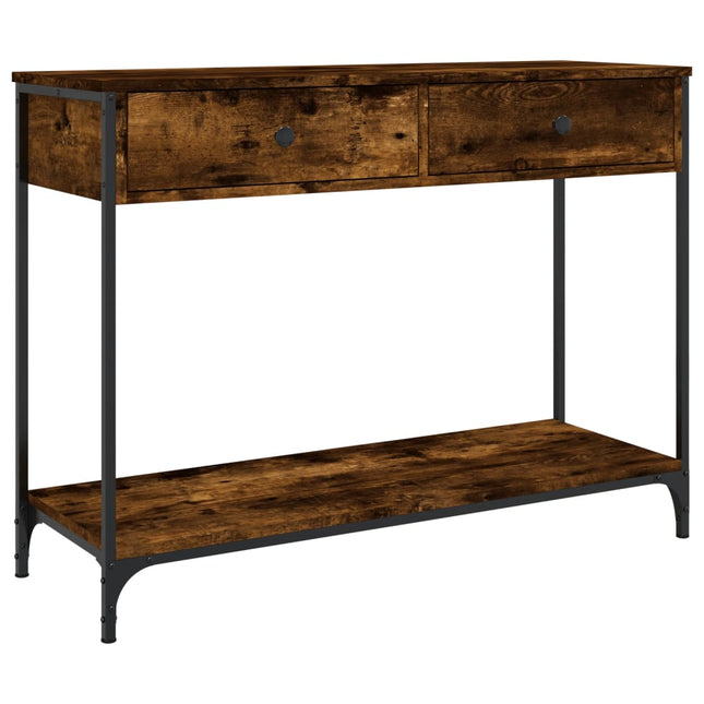 konsolbord 100x34,5x75 cm konstrueret træ røget egetræsfarve