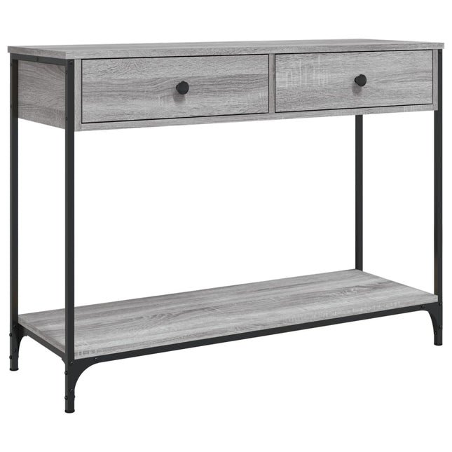 konsolbord 100x34,5x75 cm konstrueret træ grå sonoma-eg