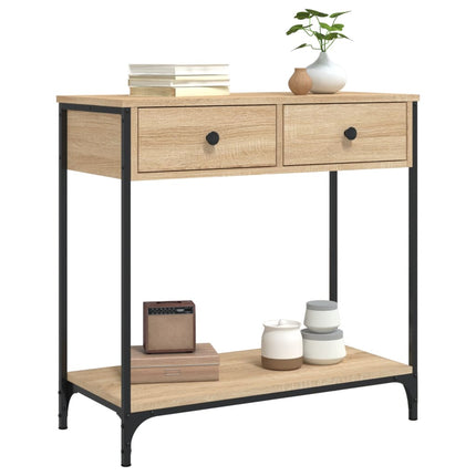 konsolbord 75x34,5x75 cm konstrueret træ sonoma-eg