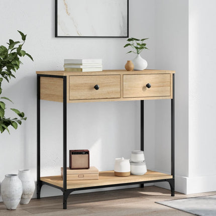 konsolbord 75x34,5x75 cm konstrueret træ sonoma-eg