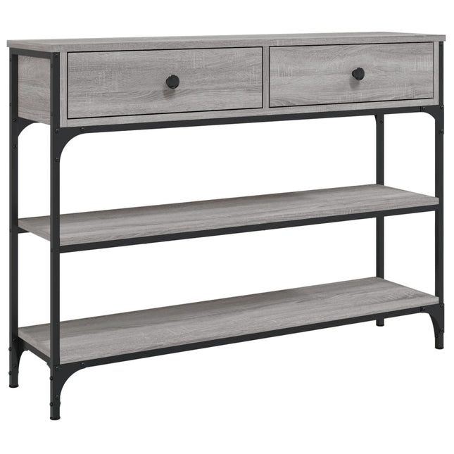 konsolbord 100x25x75 cm konstrueret træ grå sonoma-eg
