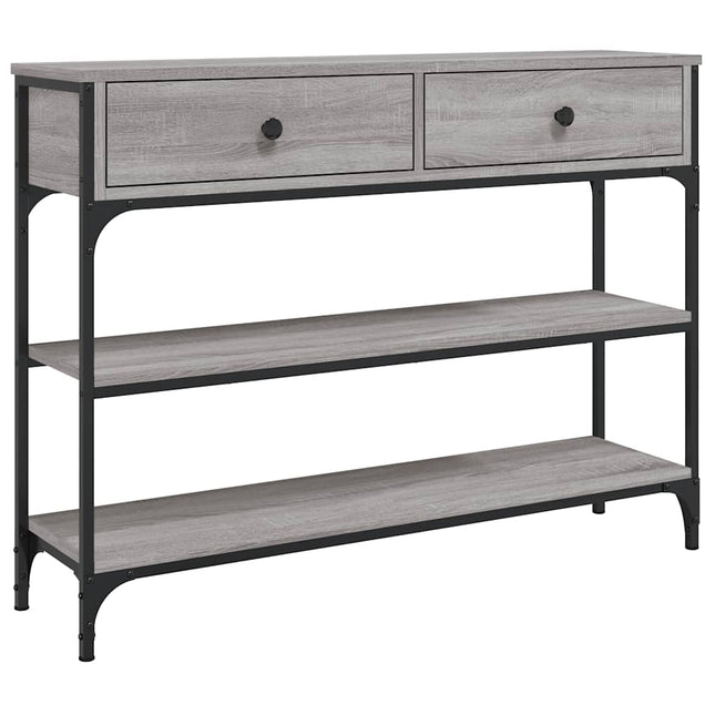 konsolbord 100x25x75 cm konstrueret træ grå sonoma-eg
