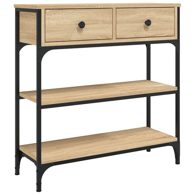 konsolbord 72,5x25x75 cm konstrueret træ sonoma-eg