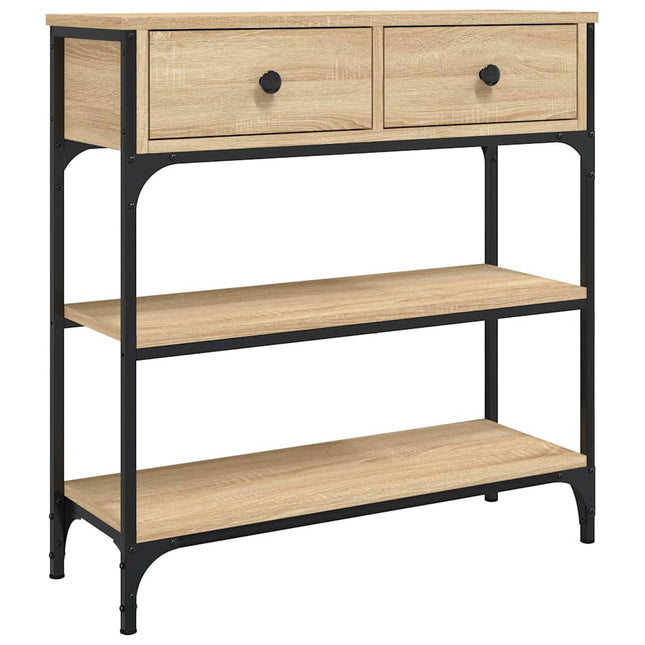 konsolbord 72,5x25x75 cm konstrueret træ sonoma-eg