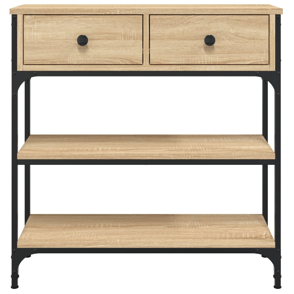 konsolbord 72,5x25x75 cm konstrueret træ sonoma-eg