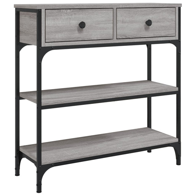 konsolbord 72,5x25x75 cm konstrueret træ grå sonoma-eg