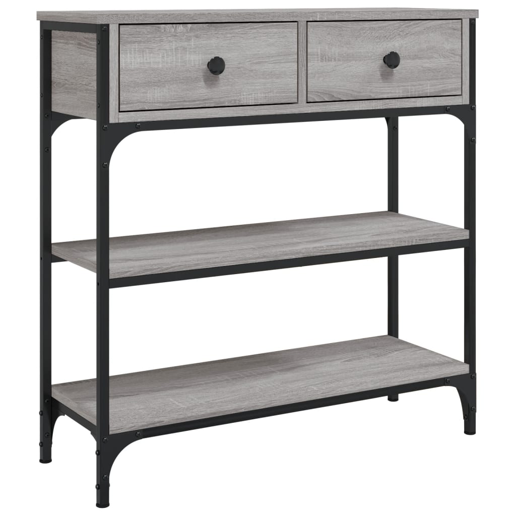 konsolbord 72,5x25x75 cm konstrueret træ grå sonoma-eg