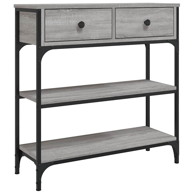 konsolbord 72,5x25x75 cm konstrueret træ grå sonoma-eg